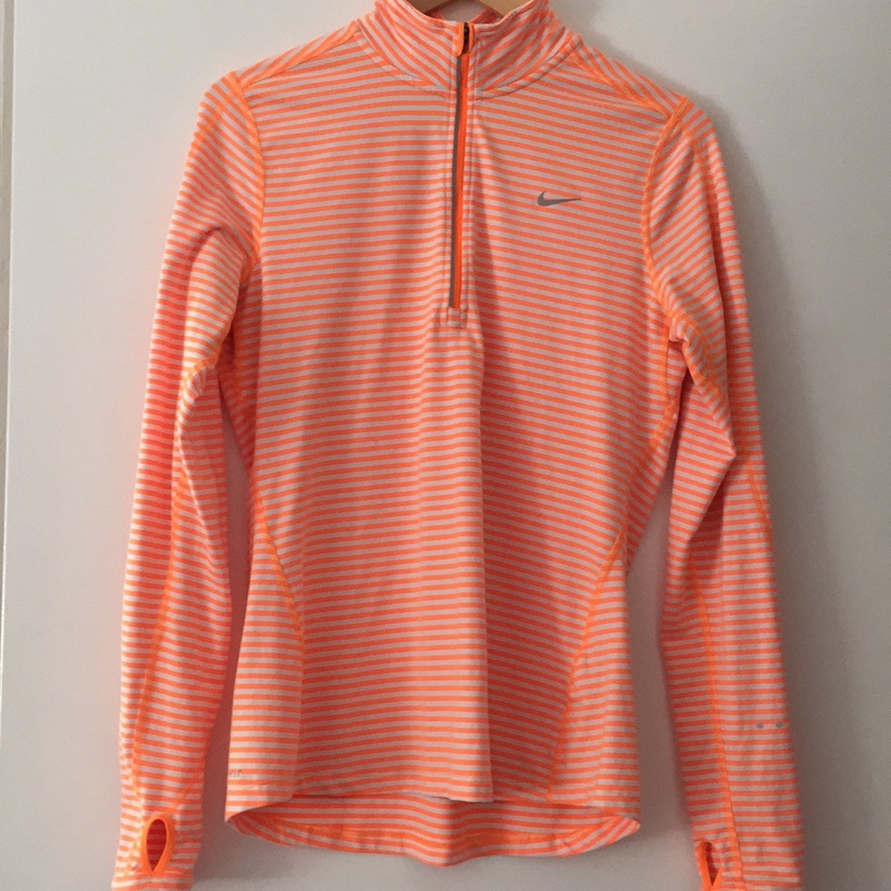 Nike Drifit Orange running 1/4 zip pullover sz M